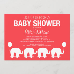 RÖD RETRO BABY SHOWERINBJUDAN FÖR CIRKUS %PIPE% INBJUDNINGAR