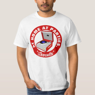 Röd Retro Dansette skivspelare T Shirt