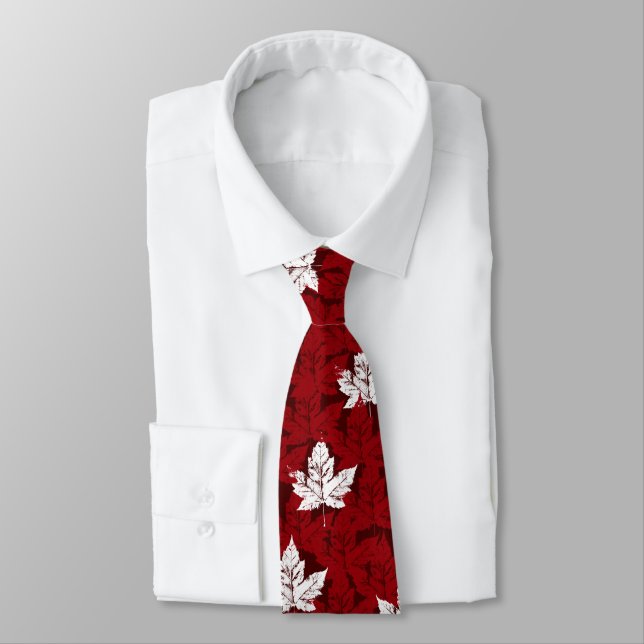 Röd Retro Mapleleaf Kanada för Kanada souvenirTie Slips (Bunden)
