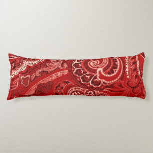 Röd Retro Paisley Bandanna/Bandana Kroppskudde