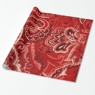 Röd Retro Paisley Bandanna/Bandana Presentpapper