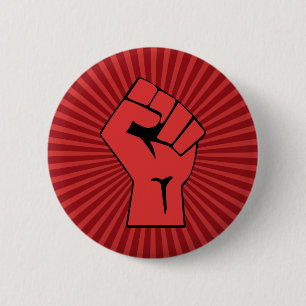 Röd revolutionär fist knapp
