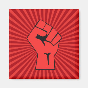 Röd revolutionär fist magnet
