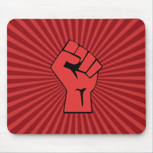 Röd revolutionär fist musmatta