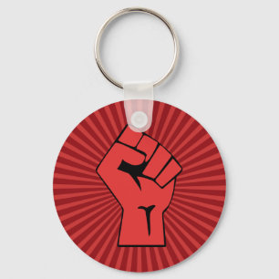 Röd revolutionär fist nyckelring