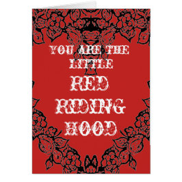 Röd ridning huva stort, dåligt varg, roligt romant hälsningskort