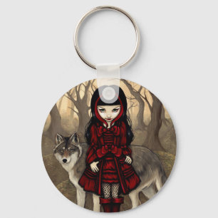 "Röd ridninghuva i hösten" Keychain Nyckelring