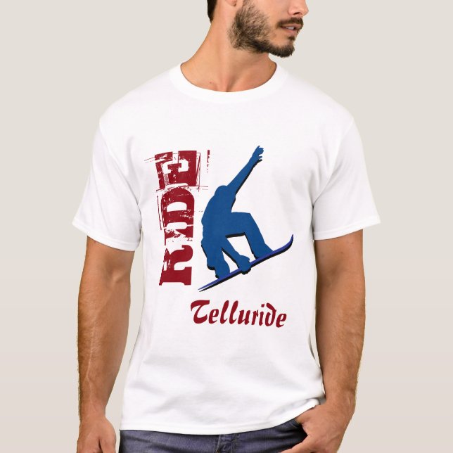 Röd rittTellurideSnowboard Tee (Framsida)