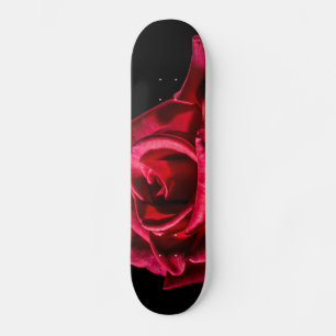 röd-ro-320869 röd ros ROMANTIC KÄRLEK BLACK-blo Mini Skateboard Bräda 18,7 Cm