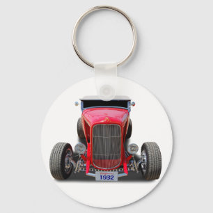 Röd roadster 1932 nyckelring