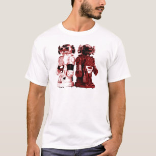 röd robott-skjorta tee