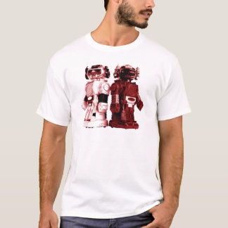 röd robott-skjorta tee