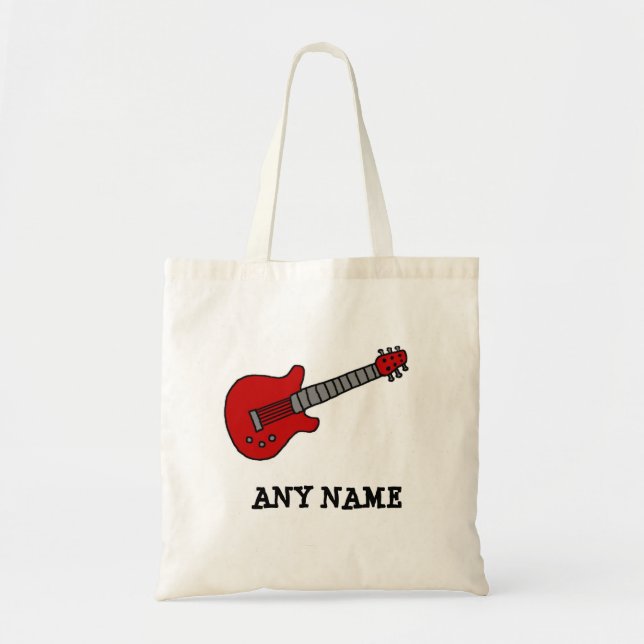 Röd Rockin gitarr Tygkasse (Framsidan)