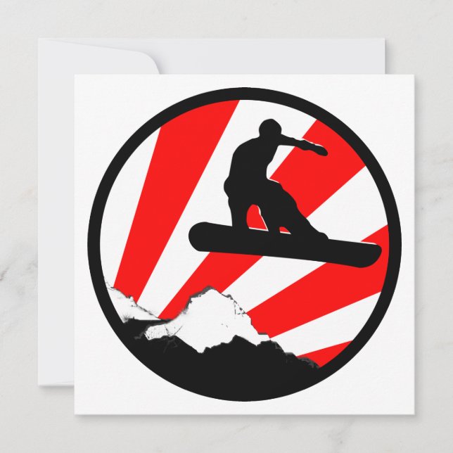 röd rocksnowboarding inbjudningar (Framsida)