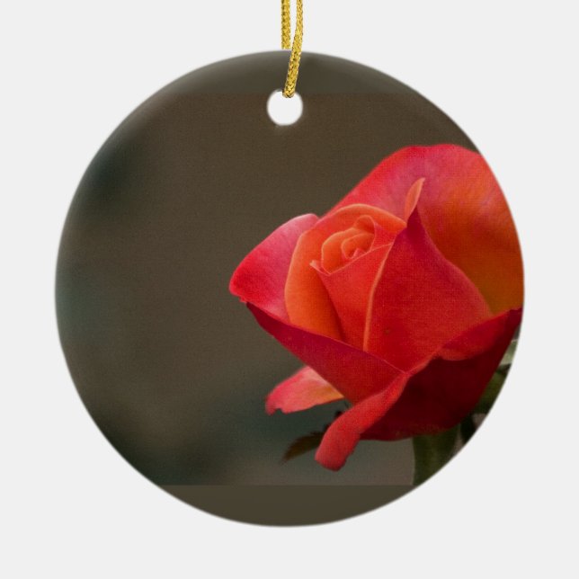 Röd röd blomma julgransprydnad keramik (Framsidan)