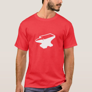 Röd (röd) gjuteristädutslagsplats, t-shirt