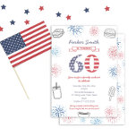 Röd, röd och blå 60:e Födelsedagsfesten Inbjudningar<br><div class="desc">En roligt Red White och Blue 60 Birthday-inbjudan för en familjevänlig utomhuscookout eller picknic party</div>