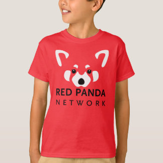Röd röd Pandaskjorta för ungar Tee Shirt
