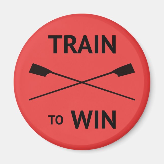 Röd rodd sportcitattecken magnet (Framsidan)