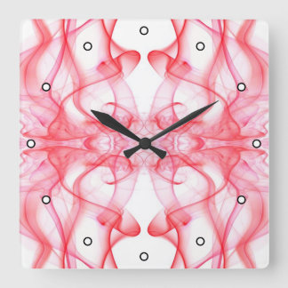 Röd rök Symmetrisk Minimalistisk Abstrakt Fyrkantig Klocka