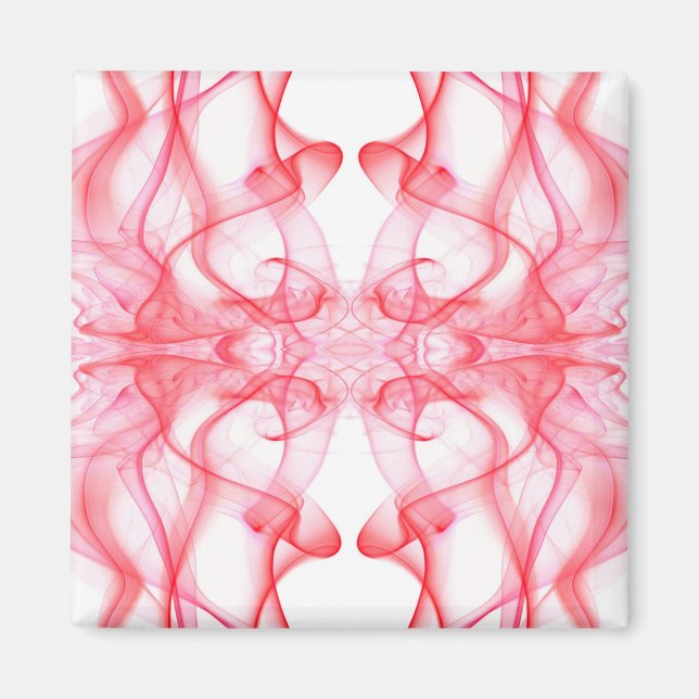 Röd rök Symmetrisk Minimalistisk Abstrakt Magnet (Framsidan)