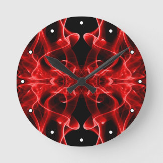 Röd rök Symmetrisk minimalistisk svart Rund Klocka