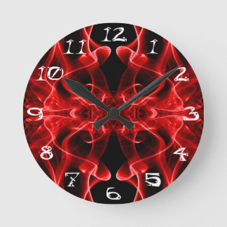 Röd rök Symmetrisk minimalistisk svart Rund Klocka