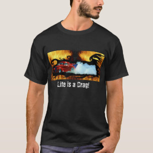 Röd rökning Doorslammer Drag-tävla-bil T Shirt