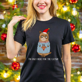 Röd Rolig Katt Mamma Jul Kattälskare T Shirt