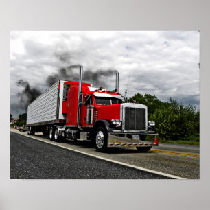 Röd & Rollin Peterbilt affisch