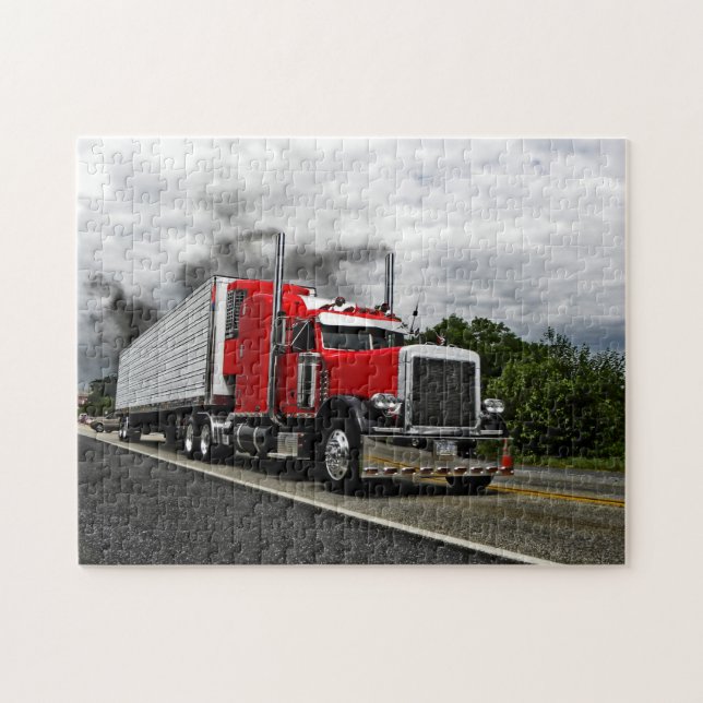 Röd & Rollin Peterbilt pussel (Horisontell)