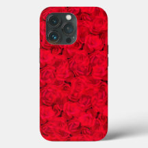 Röd romantisk Blommigt