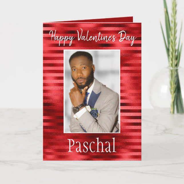 Röd Romantisk Glad Alla Hjärtans Dag till honom Fo Kort (Framsida)