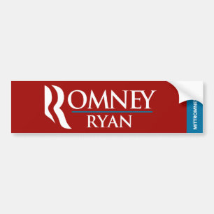 Röd Romney Ryan logotypbildekal Bildekal