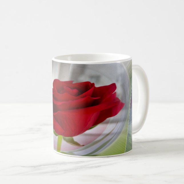 Röd ros 2 kaffemugg (Framsida höger)