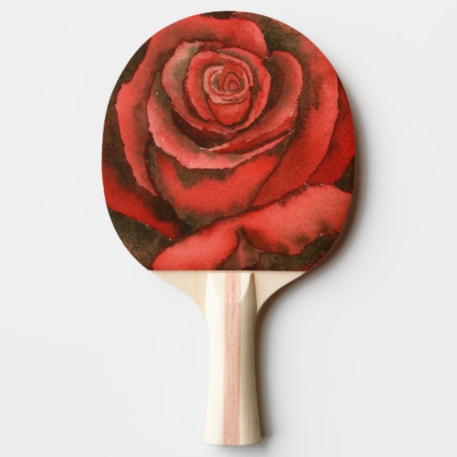"Röd ros #3" Ping Pong Paddle Pingisracket (Baksidan)