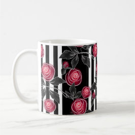 Röd ros, abstrakt, blommor, blommor, blommigt kaffemugg