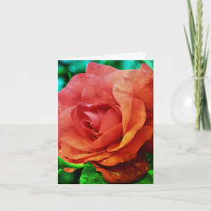 Röd ros Abstrakt Flower Art Note Card Tack Kort