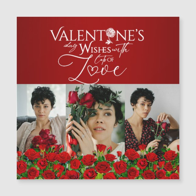 Röd ros Alla hjärtans dag fotokollage (Framsida)