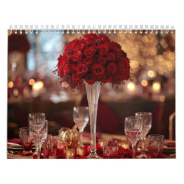 Röd ros Alla hjärtans dag Romantisk Vägg skrivbord Kalender