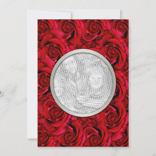 Röd ros anpassad foto brudpar bröllop inbjudningar (Framsida)