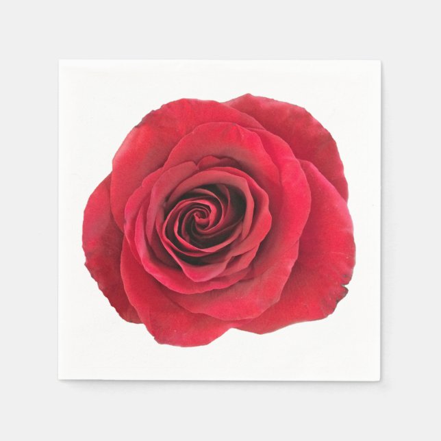 Röd ros Anpassningsbar White Napkins Pappersservett (Framsidan)