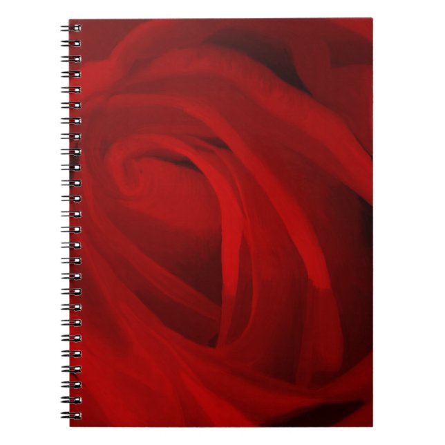 Röd ros anteckningsbok med spiral (Framsidan)