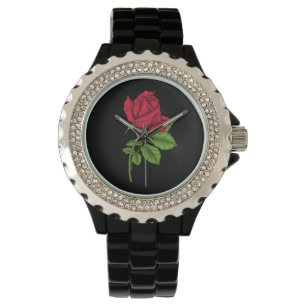 Röd ros armbandsur