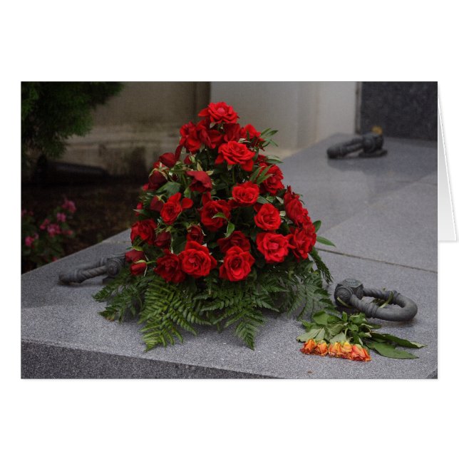 Röd ros Arrangemangare Hälsningskort (Framsidan Horizontal)