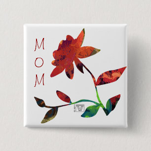 Röd ros Art MAMMA Knapp