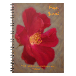 Röd ros Art Prayer Journal Bible Verse Anteckningsbok