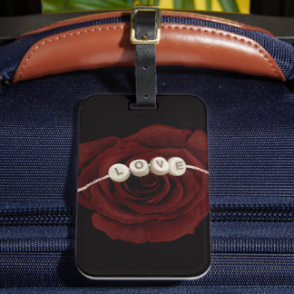Röd ros bagagebricka
