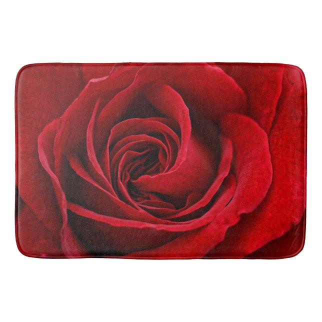Röd ros Bath Mat Badrumsmatta (Framsidan)