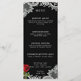 Röd ros Bevackra White Snöre Bröllop Meny